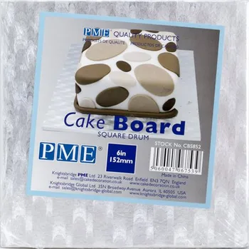 Podložka dortová 15x15, tl.1,2cm (stříbrná) 1 ks/podložka