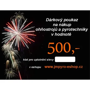 Zábavní pyrotechnika DÁRKOVÝ POUKAZ 500,-Kč