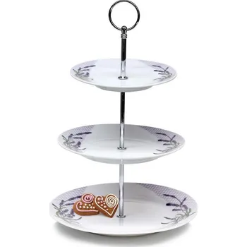 etažér Banquet Lavender Stojan na cukroví 3 patra porcelánový