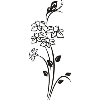 samolepka Merci-shop. Samolepka Narcis s motýlem 25 x 60 cm