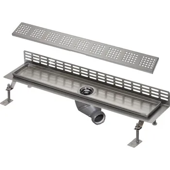 sprchový žlab SLKN 08F - Nerezový koupelnový žlábek ke stěně, délka 115 cm, lesk 69086