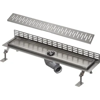 sprchový žlab SLKN 08C - Nerezový koupelnový žlábek ke stěně, délka 115 cm, lesk 69083