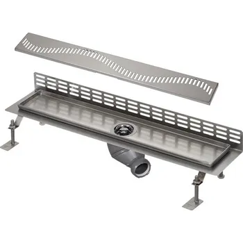 sprchový žlab SLKN 08A - Nerezový koupelnový žlábek ke stěně, délka 115 cm, lesk 69081