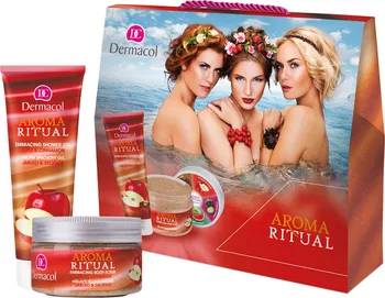 Kosmetická sada Dermacol Aroma Ritual Apple & Cinnamon dárková kazeta pro ženy sprchový gel 250 ml + tělový peeling 200 g