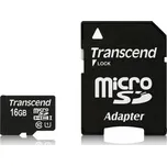 Transcend Premium microSDHC 16 GB UHS-I Class 10 UHS-I U1 + SD adaptér (TS16GUSDU1)