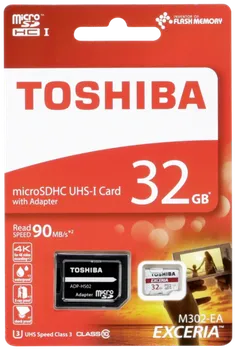 Paměťová karta Toshiba Exceria microSDHC 32 GB Class 10 UHS-I U3 + SD adaptér (THN-M302R0320EA)