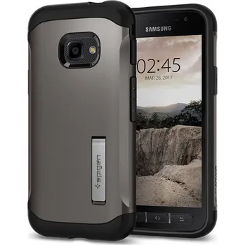 Pouzdro na mobilní telefon Recenze Spigen Slim Armor pro Samsung G390 Galaxy Xcover 4 šedý