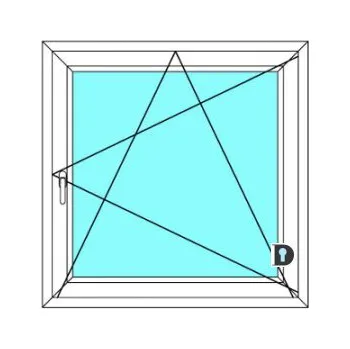 Okno Plastové okno 60x180 cm Jednokřídlé Otevírací a sklopné Ekosun 6 BARVA PROFILU: Dekor - Dekor