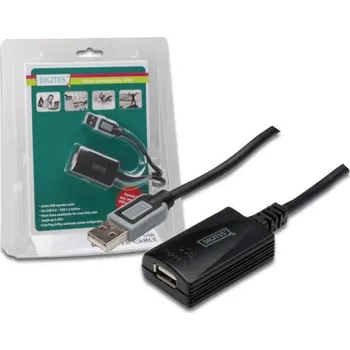 Datový kabel Digitus USB 2.0 aktivní prodlužovací kabel 5m , Blister