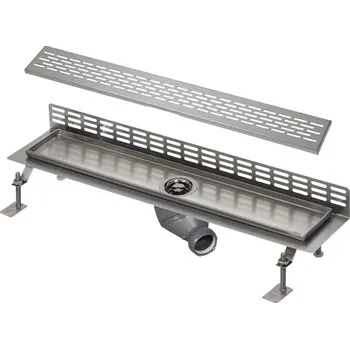 sprchový žlab SLKN 07E - Nerezový koupelnový žlábek ke stěně, délka 95 cm, lesk 69075