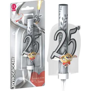 Dortová svíčka Dortová fontána č. 25 - stříbrná