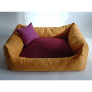 Pelíšek pro psa DELUXE Pelíšek pro psa - oranžová / bordo / červená – malinová