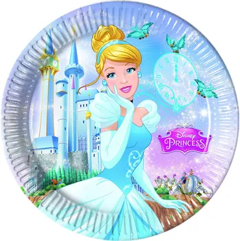 Party nádobí CINDERELLA talířky 8 ks, 23 cm