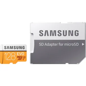 Paměťová karta Samsung Evo microSDXC 128 GB UHS-I U3 + SD adaptér (MB-MP128GA/EU)