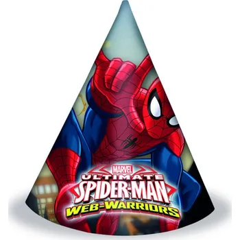 Party dekorace Spiderman party čepičky 6 ks