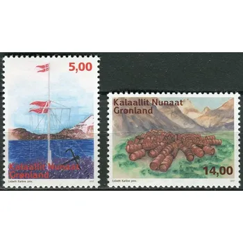 Poštovní známka (2017) MiNr. 756 - 757 ** - Grónsko - Opuštěné stanice (I)