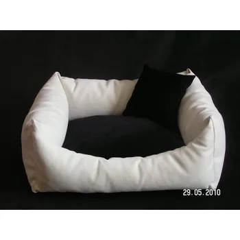 Pelíšek pro psa DELUXE Pelíšek pro psa - ecru / černá / černá