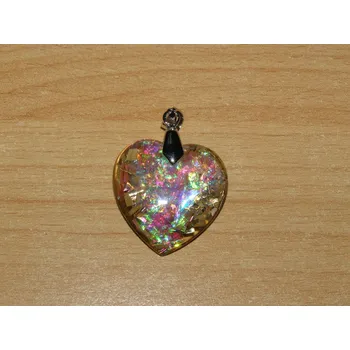 Drahý kámen Orgonit - přívěsek - srdíčko efekt měsíční kámen - kpo27