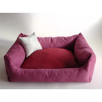 Pelíšek pro psa DELUXE Pelíšek pro psa - růžová / bordo / stříbrná