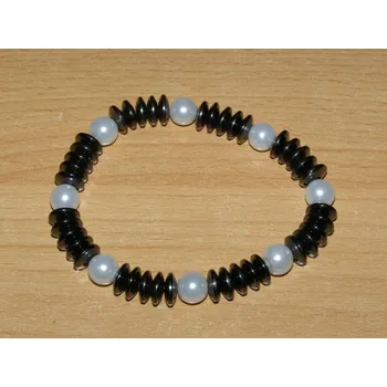 Drahý kámen Hematit - magnetický - Náramek - knhm11