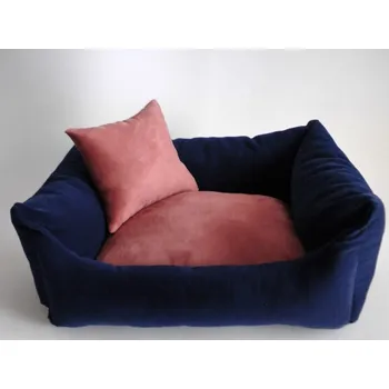 Pelíšek pro psa DELUXE Pelíšek pro psa - granát - tmavý / losos / losos