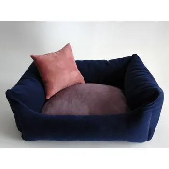 Pelíšek pro psa DELUXE Pelíšek pro psa - granát - tmavý / tmavý vřes / losos