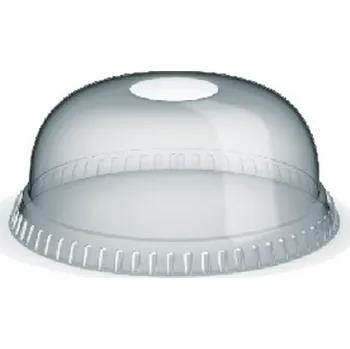 Jednorázové nádobí Víčko vypouklé s otvorem pro kelímky pr. 95 mm průhledné (100 ks)