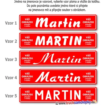 Jmenovka na stůl SPZ jmenovka na přání 04 (Duralová sendvičová deska tl. 3 mm, velikost 50 x 10 cm)