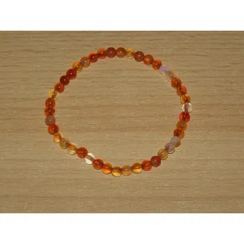 Drahý kámen Karneol - Náramek - kuličky 4 mm - knk2