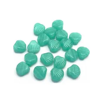 Dětské navlékací korálky Skleněný korálek - mušlička (19 ks)