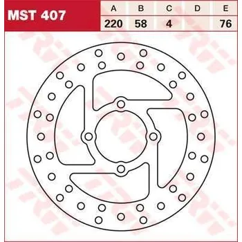 Brzdový komplet TRW MST407 brzdový kotouč, zadní YAMAHA ATV YFS 200 BLASTER rok 88-06