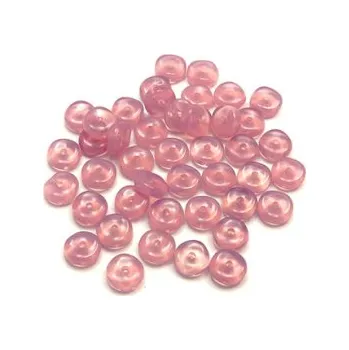 Dětské navlékací korálky Skleněný korálek - vlnité kolečko (43 ks)