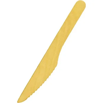 Jednorázové nádobí Nůž dřevěný 16 cm (100 ks)