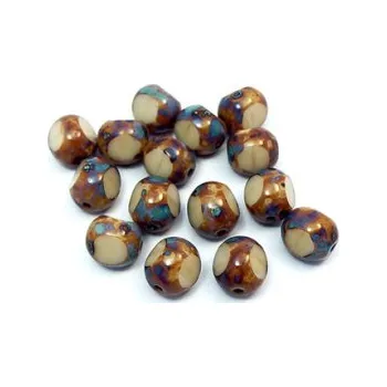 Dětské navlékací korálky Skleněný korálek - sekaná kulička (15 ks)