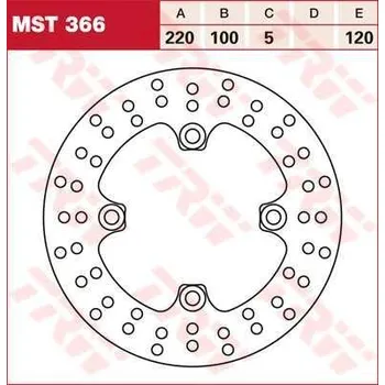 Brzdový komplet TRW MST366 brzdový kotouč, zadní KAWASAKI ER - 6N 650 rok 06-14