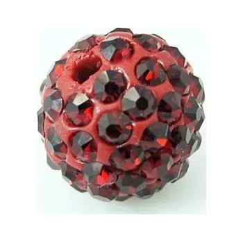 Dětské navlékací korálky Korálek shamballa tm.červený 14mm (1ks)