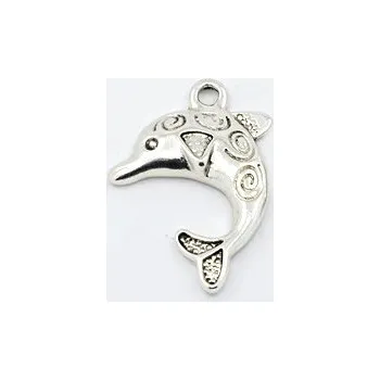 Přívěsek Přívěsek delfín s ornamenty 32x23mm