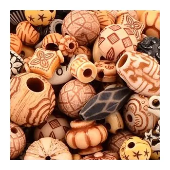 Dětské navlékací korálky Korálky plastové mix hnědoměděný 25-35g