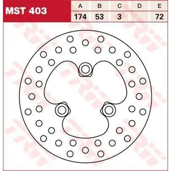 Brzdový komplet TRW MST403 brzdový kotouč, přední HONDA ATV TRX 250 X FOURTRAX rok 87-92
