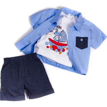 Kojenecká souprava MINI CHIC Kojenecký komplet tričko kraťasy košile vel. 62 Velikost: 62