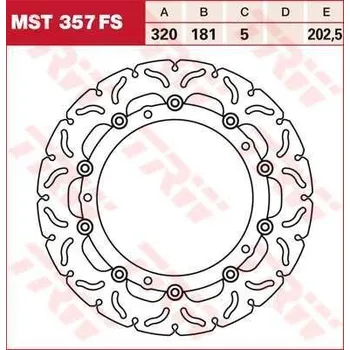 Brzdový komplet TRW MST357FS brzdový kotouč, přední BMW K 1300 R DYNAMIC rok 11-12