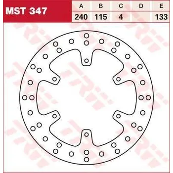Brzdový komplet TRW MST347 brzdový kotouč, zadní YAMAHA WRF 250 rok 2001