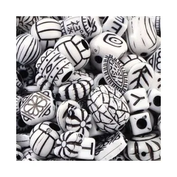 Dětské navlékací korálky Korálky plastové mix bílý 25-35g