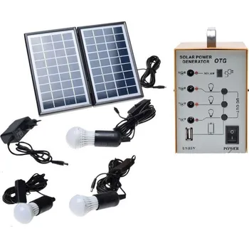 Venkovní osvětlení Solární sada osvětlení CAMP baterie 12V 4,5 Ah, panel 6W/18V 3 ks LED žárovka