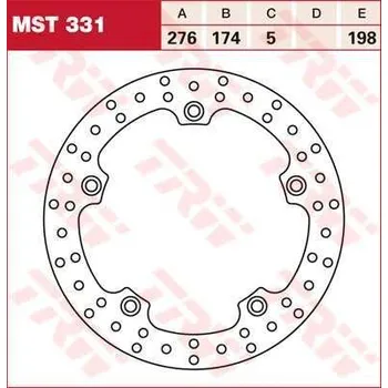 Brzdový komplet TRW MST331 brzdový kotouč, zadní BMW R 850 RT rok 96-01