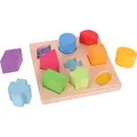 Bigjigs Toys Dřevěné kostky tvary a barvy
