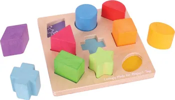 Hračka pro nejmenší Bigjigs Toys Dřevěné kostky tvary a barvy