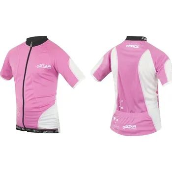 cyklistický dres Force Kid Star růžový