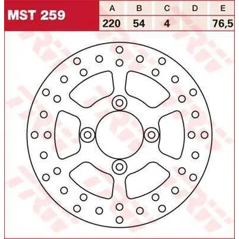 Brzdový komplet TRW MST259 brzdový kotouč, zadní MBK XQ 150 THUNDER rok 01-03
