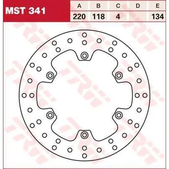 Brzdový komplet TRW MST341 brzdový kotouč, zadní SUZUKI RMX 250 rok 89-98